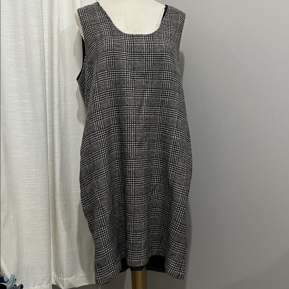 SOLD Wool Houndstooth Plaid Dress
